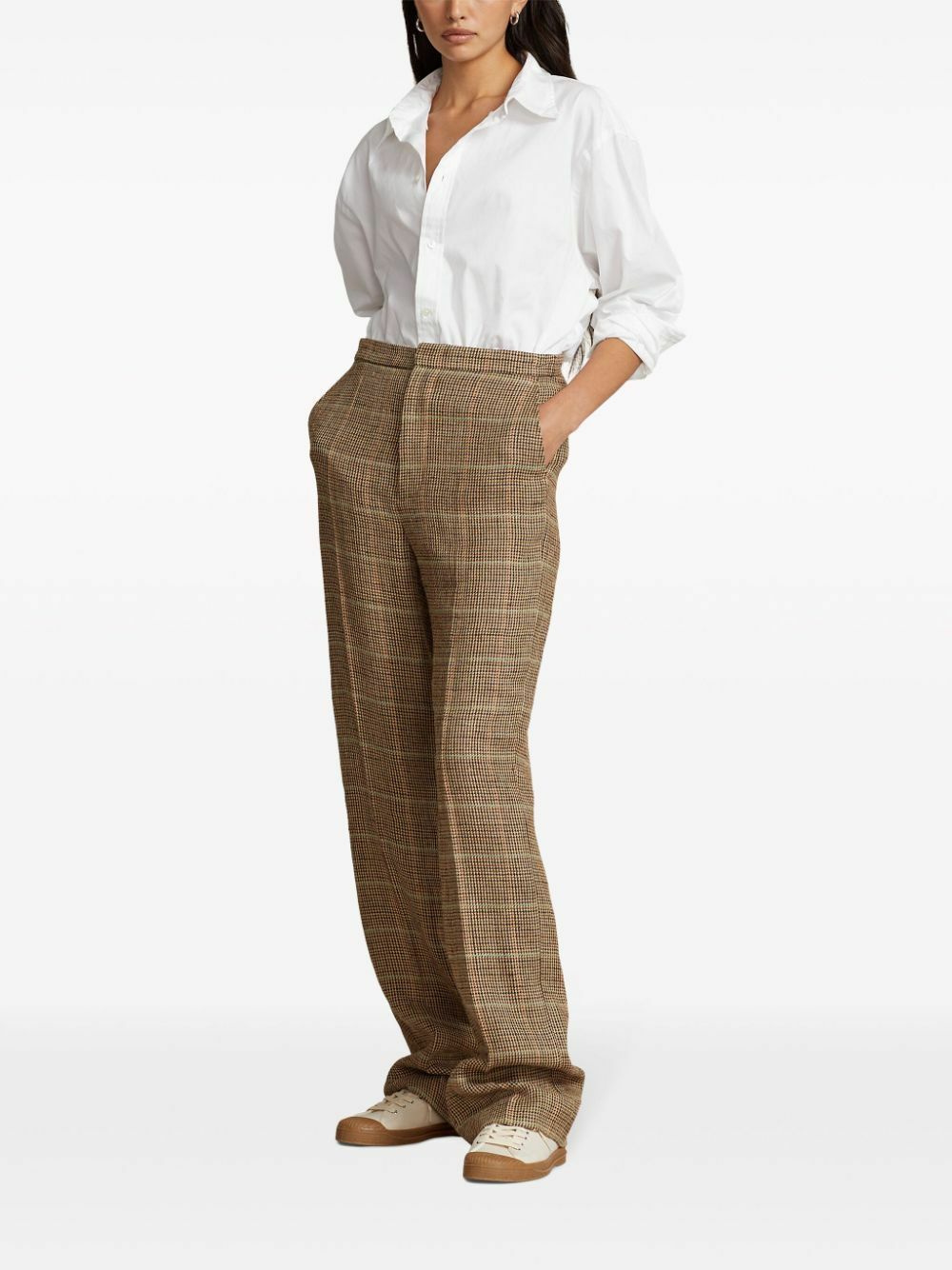 Polo Ralph Lauren Brown Checked Straight Trousers Polo Ralph Lauren
