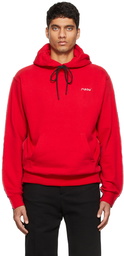 Marni Red & Black Paneled Fleece Hoodie