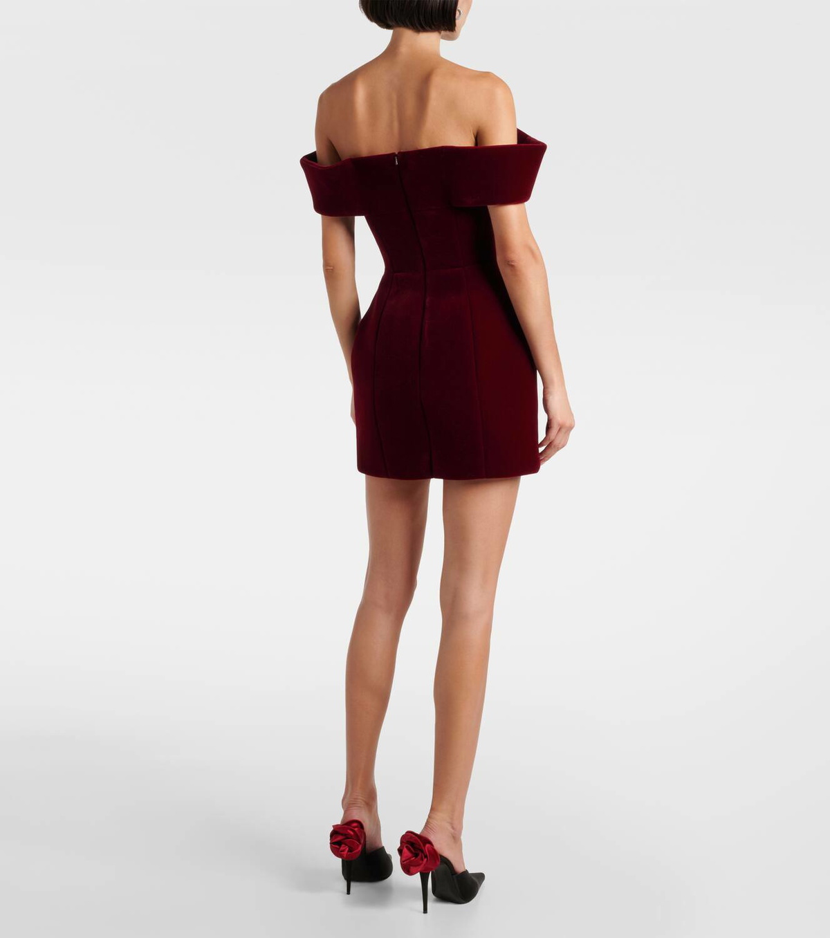 David Koma Off-shoulder velvet minidress