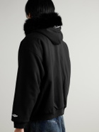 Balenciaga - Plush-Lined Cotton-Jersey Hoodie - Black