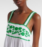 Juliet Dunn Embroidered cotton and linen midi dress
