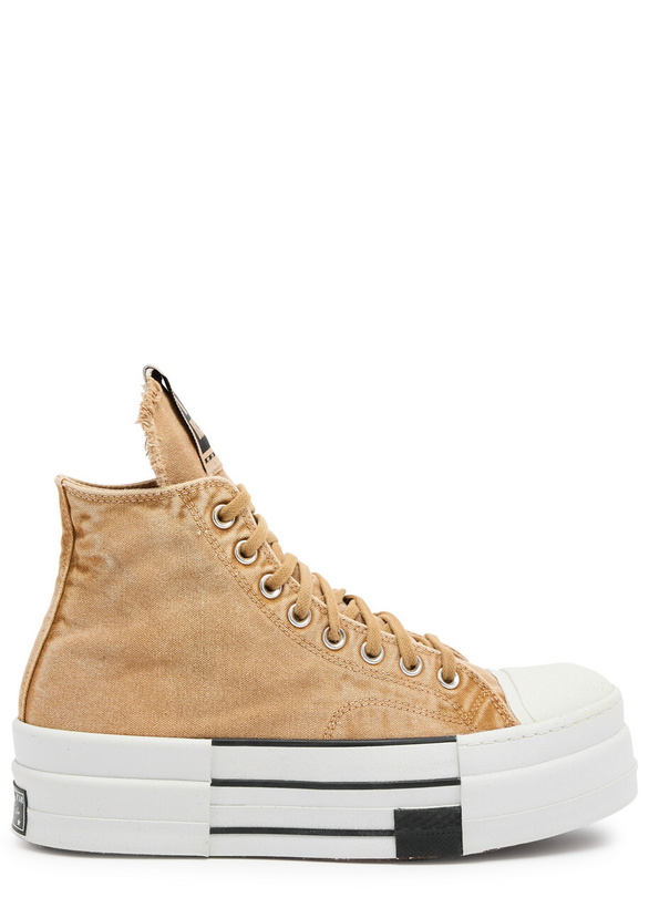 Photo: Rick Owens X Converse Drkstar Canvas Hi-top Sneakers Yellow