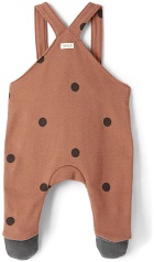 Organic Zoo Baby Pink Dots Contrast Feet Overalls