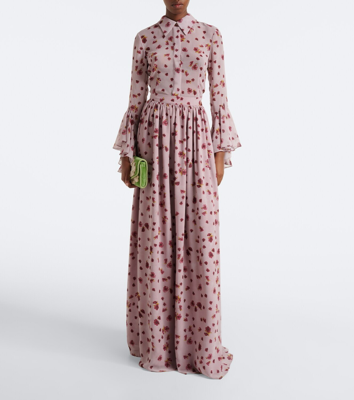 Markarian Morgaine floral chiffon maxi skirt