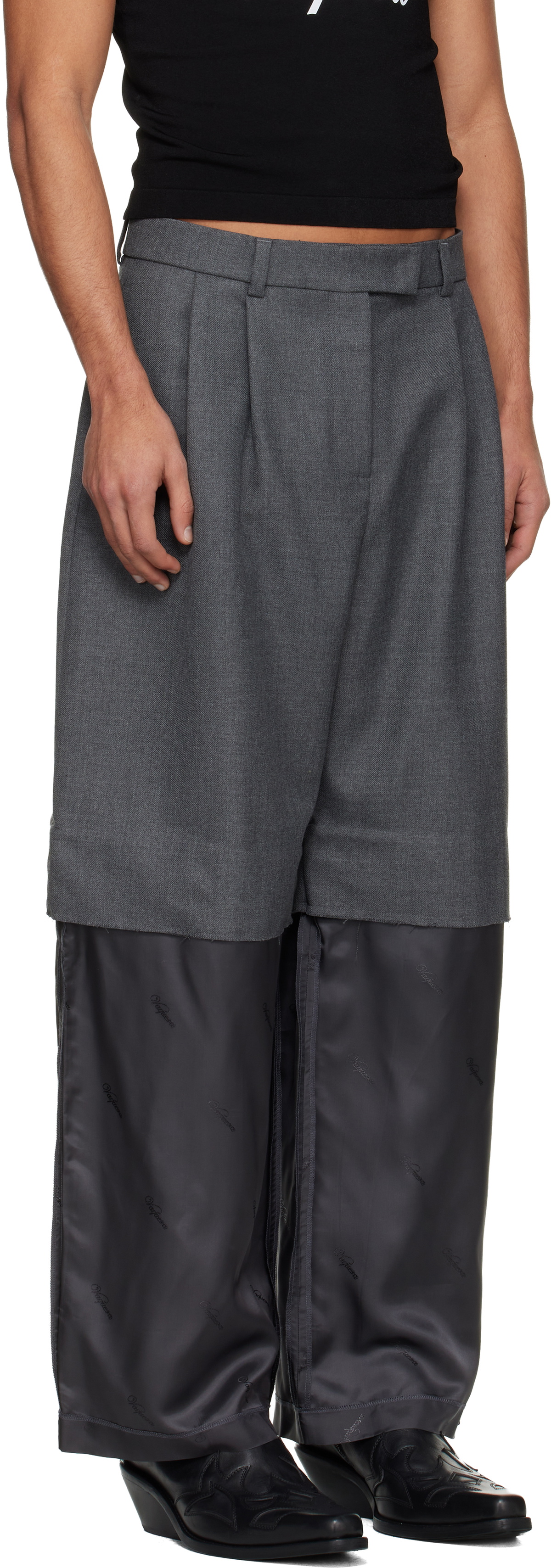 VAQUERA Gray Chopped Trousers