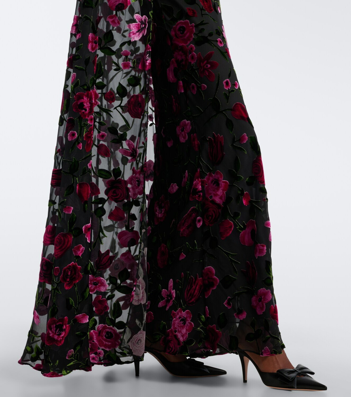 Rodarte Caped floral devoré velvet gown