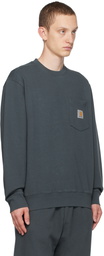 Carhartt Work In Progress Blue Pocket Sweatshirt