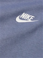 Nike - NSW Logo-Embroidered Cotton-Blend Jersey Hoodie - Blue