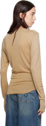 Dsquared2 Beige Marble Dyed Choke Fit Long Sleeve T-Shirt