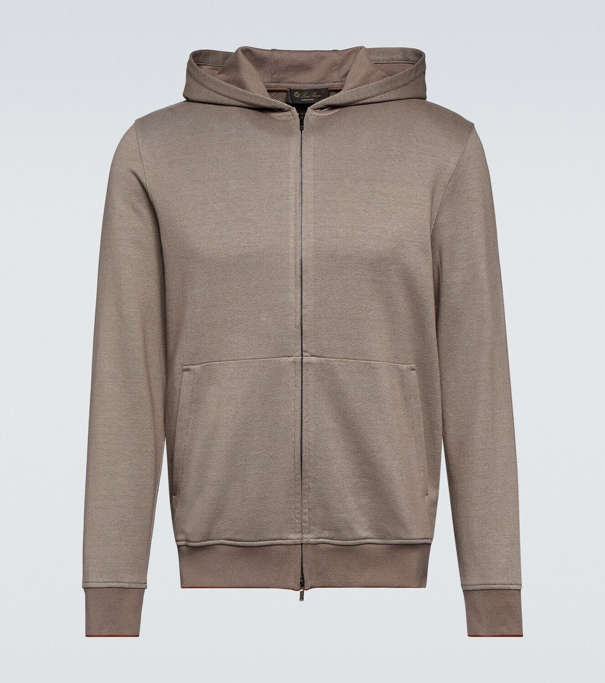 Loro Piana embroidered-logo zip-up Hoodie - Farfetch