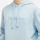 JW Anderson Men's Logo Embroidery Hoodie in Pale Blue