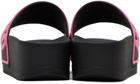 Moschino Black & Pink Platform Pool Slides