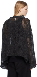 AIREI Black Crewneck Sweater