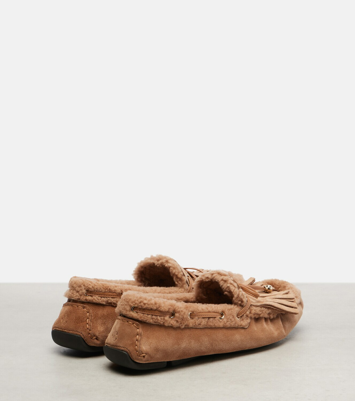 Jimmy Choo Manon F shearling-lined suede boat shoes Jimmy Choo