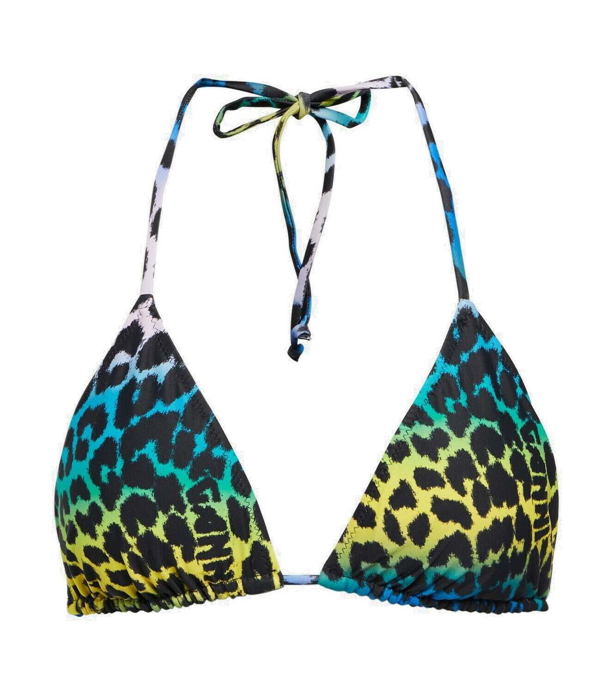 Ganni - Leopard-print triangle bikini top GANNI