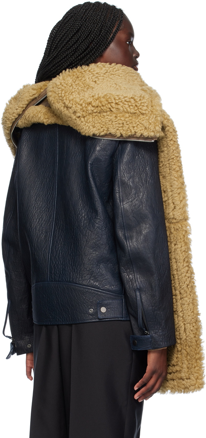 Burberry Brown Hooded Shearling Scarf