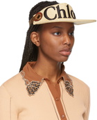 Chloé Beige Straw Logo Visor
