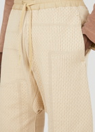 Graphic Knit Track Shorts in Beige