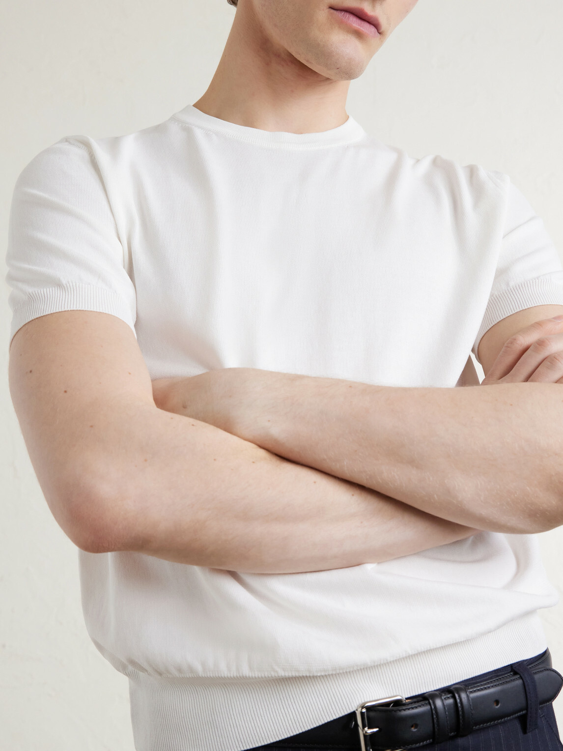 Canali - Knitted Cotton T-Shirt - White