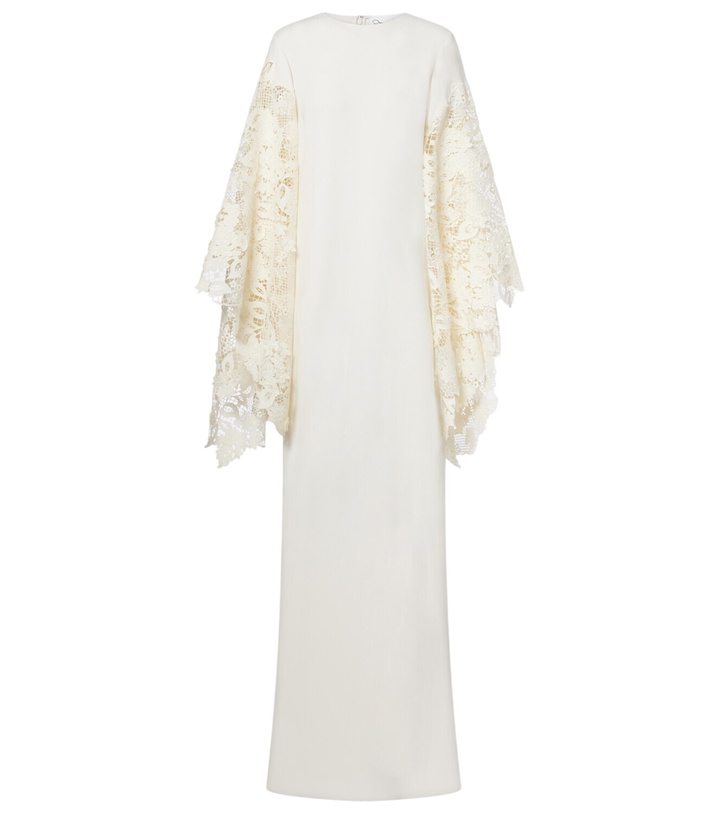 yellow lace plus size dress Plus Size Lace Church Dress with Satin Jacket -4529W White / 22W main image 0
