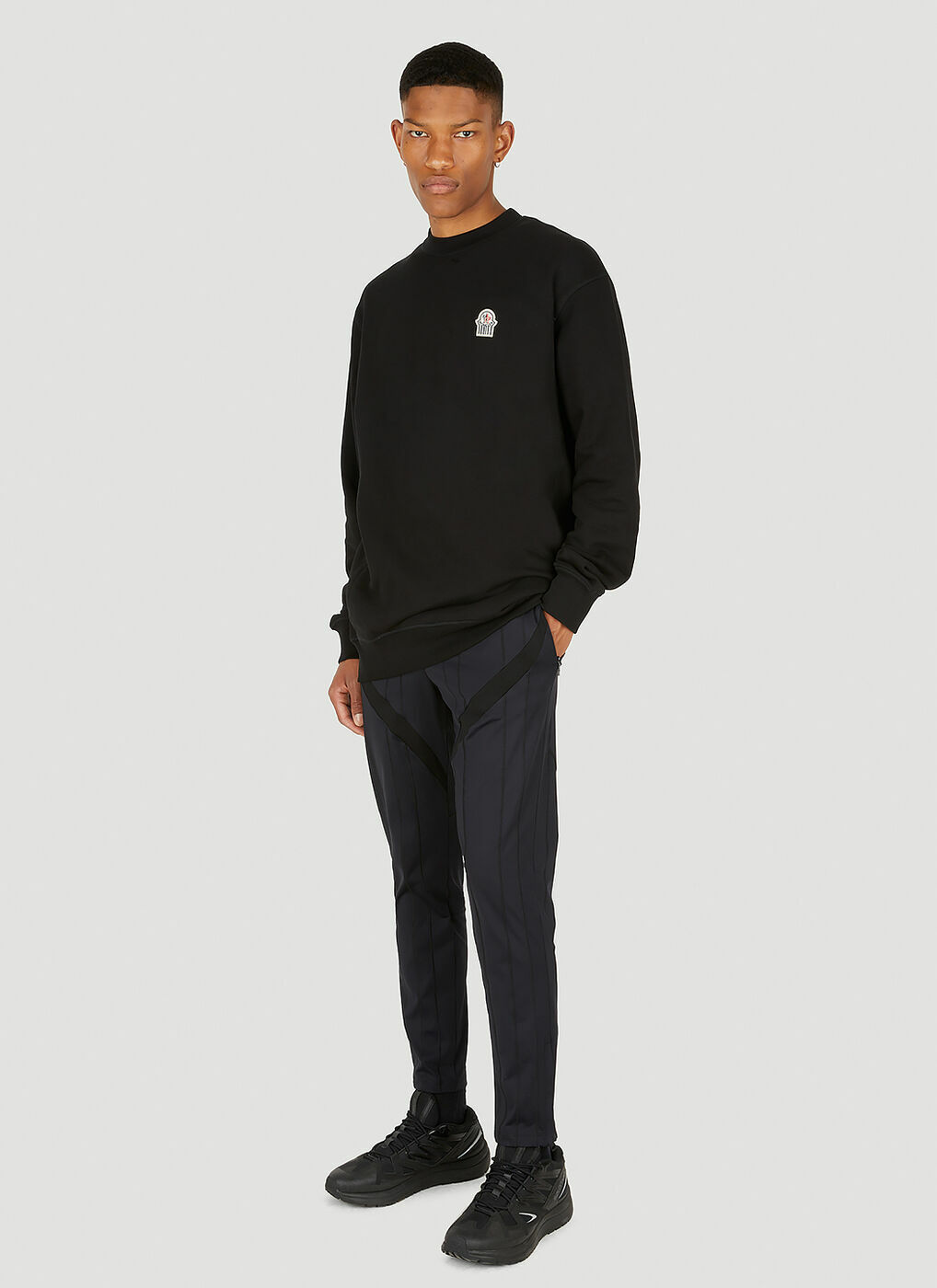 Logo Patch Sweatshirt in Black Moncler