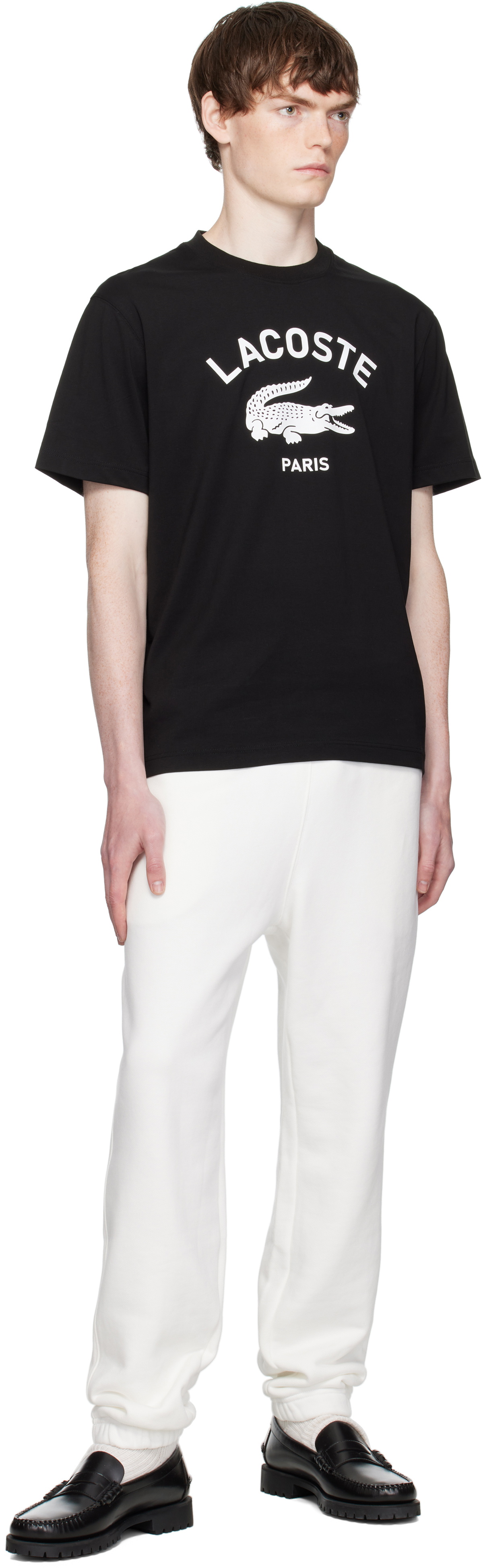 Lacoste White Fleece Sweatpants