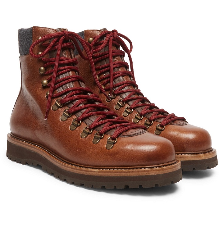 Photo: Brunello Cucinelli - Full-Grain Leather Boots - Brown