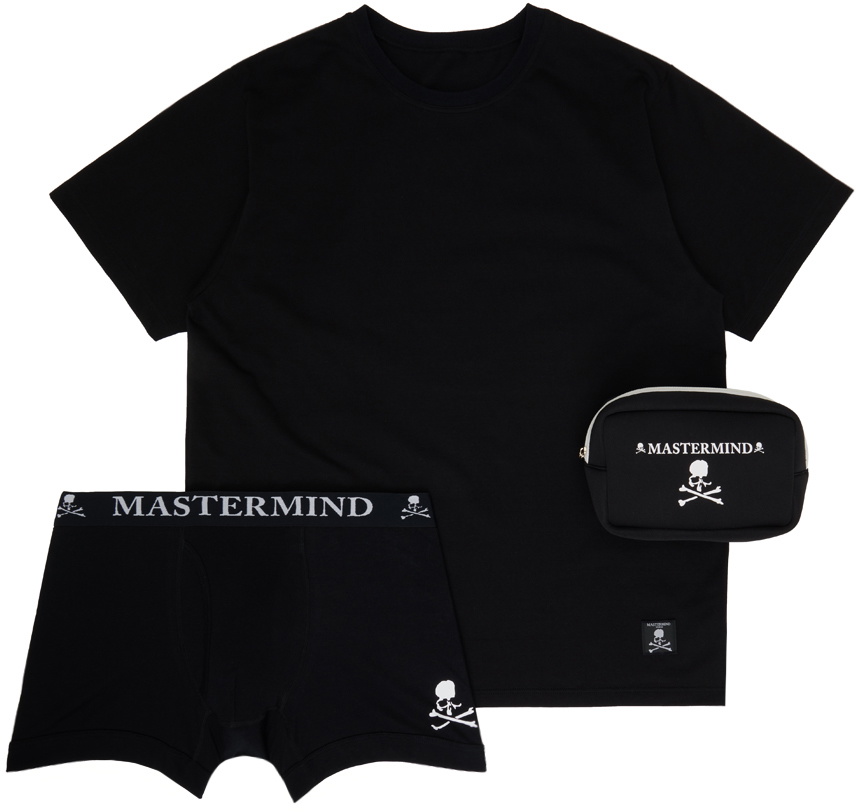 mastermind WORLD Black and White Boxy Layered Long Sleeve T-Shirt  MASTERMIND WORLD