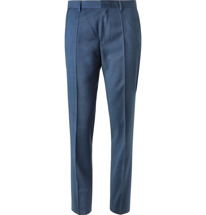 Photo: Hugo Boss - Blue Genius Slim-Fit Super 120s Virgin Wool Suit Trousers - Blue