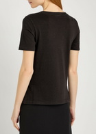 Chloe Flamingo Printed Cotton T-shirt Black