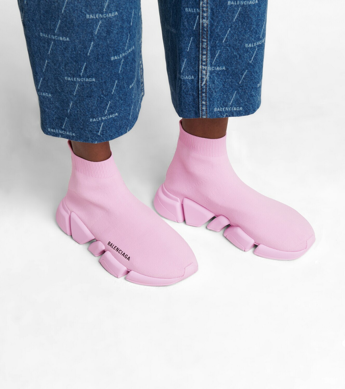 直営店☆BALENCIAGA☆ SPEED 2.0 ニット スライドサンダル/ PINK Women's Speed 2.0 Recycled Knit Slide Sandal in Black