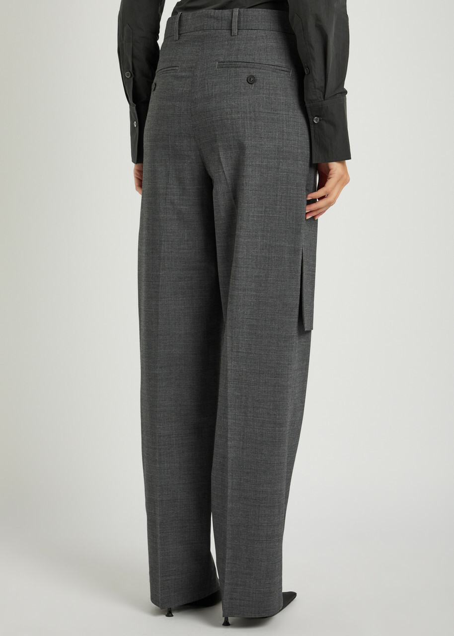 Bettter Hybrid Skirt-effect Wool-blend Trousers Grey