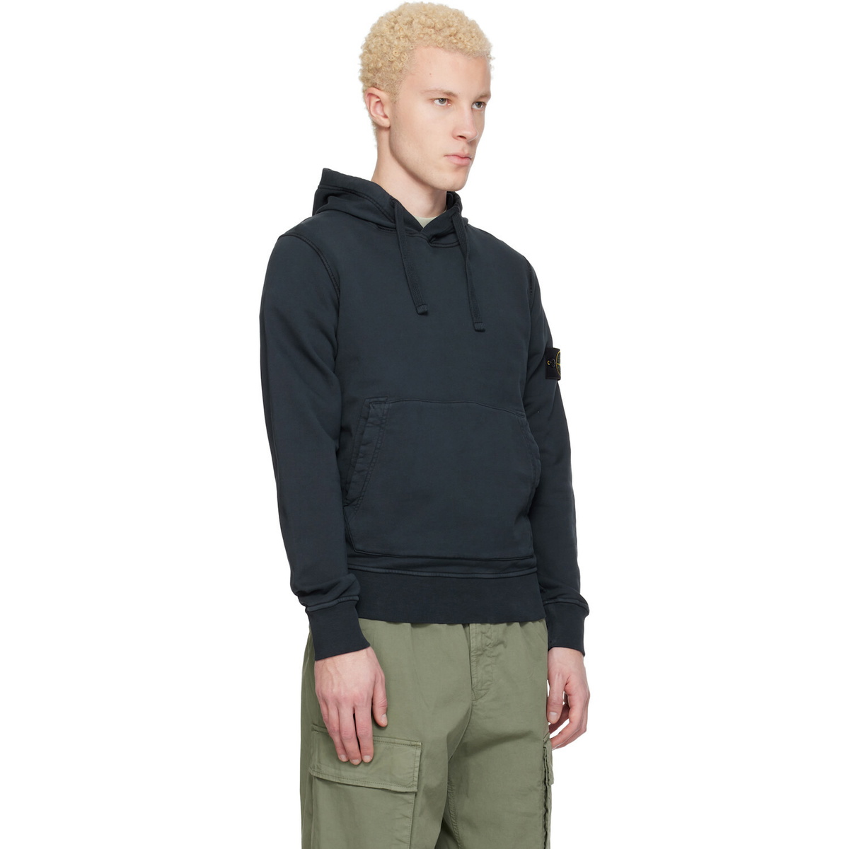 Stone Island Navy 6100062 Organic Cotton Fleece Hoodie