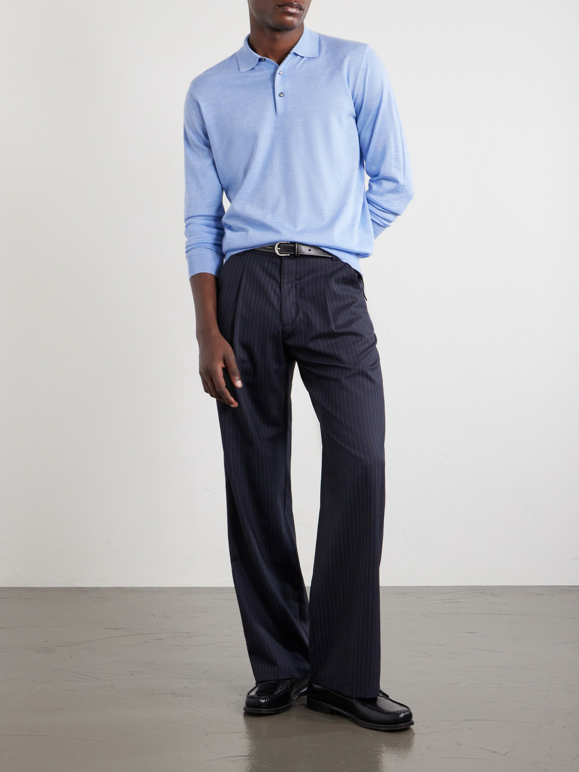 FEDELI - Sportman Cashmere and Silk-Blend Polo Shirt - Blue