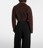 Alaïa Cropped suede biker jacket