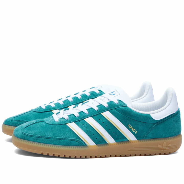 Photo: Adidas Hand 2 Sneakers in Collegiate Green/White
