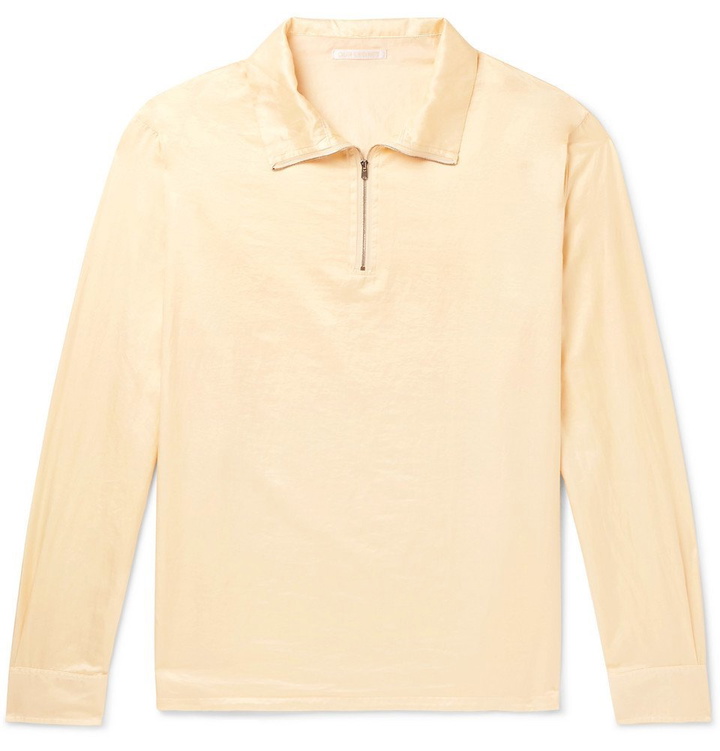 Photo: Our Legacy - Cotton and Silk-Blend Half-Zip Shirt - Yellow