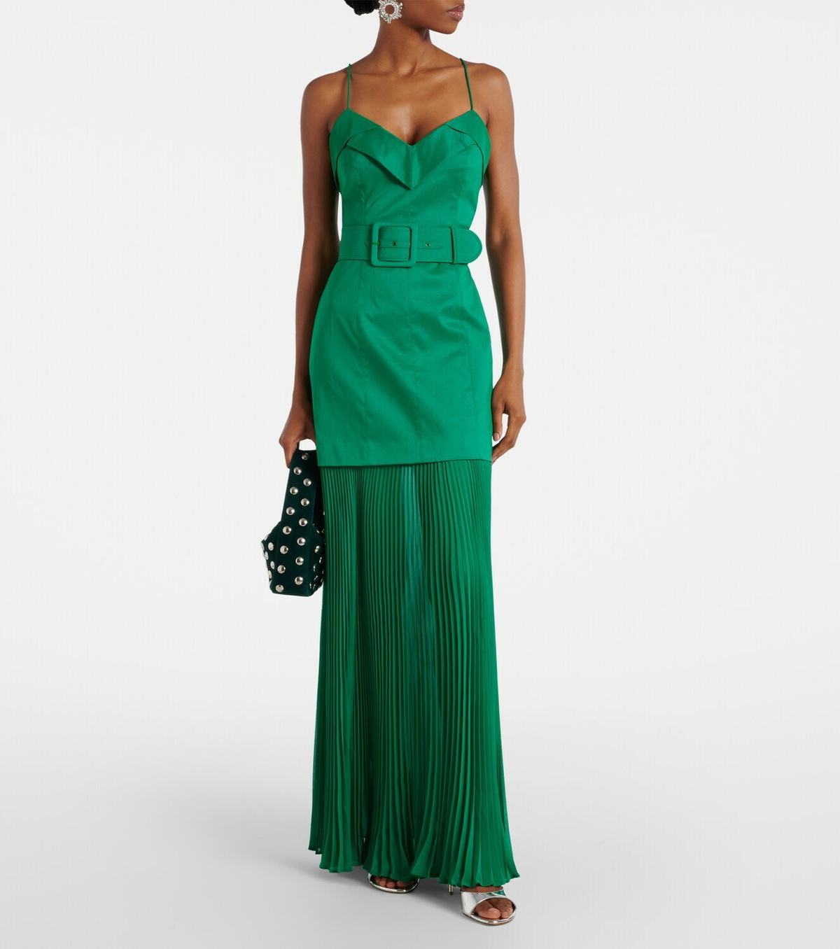Rebecca Vallance Bailey belted pleated maxi dress
