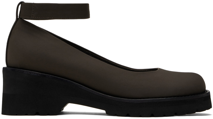 Photo: AMOMENTO Brown Round Toe Strap Ballerina Flats