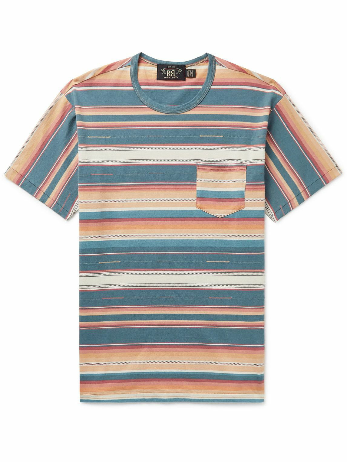 RRL - Striped Cotton-Jersey T-Shirt - Blue RRL