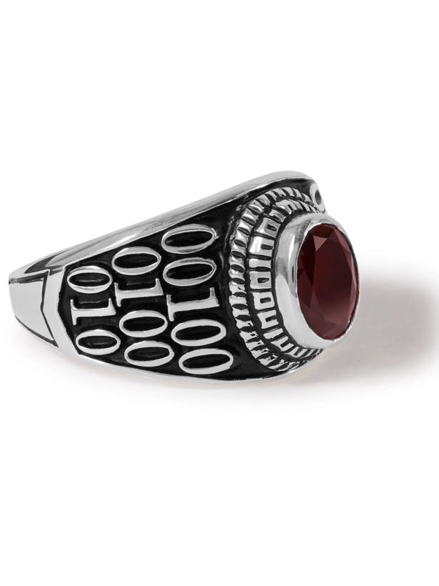 Photo: Jam Homemade - College S Sterling Silver Onyx Ring - Red