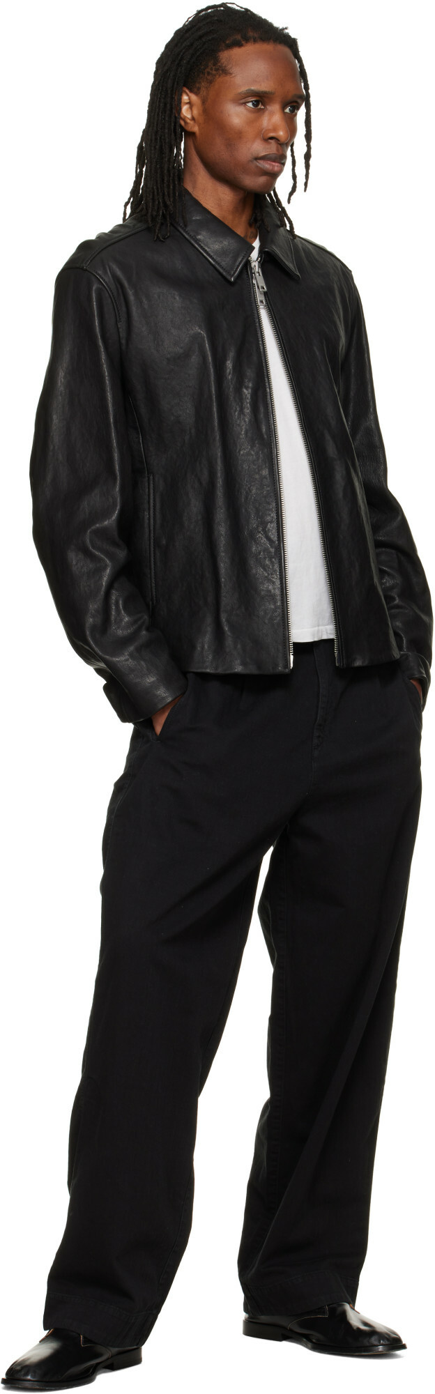 Hugo Black Regular-Fit Nappa Leather Jacket