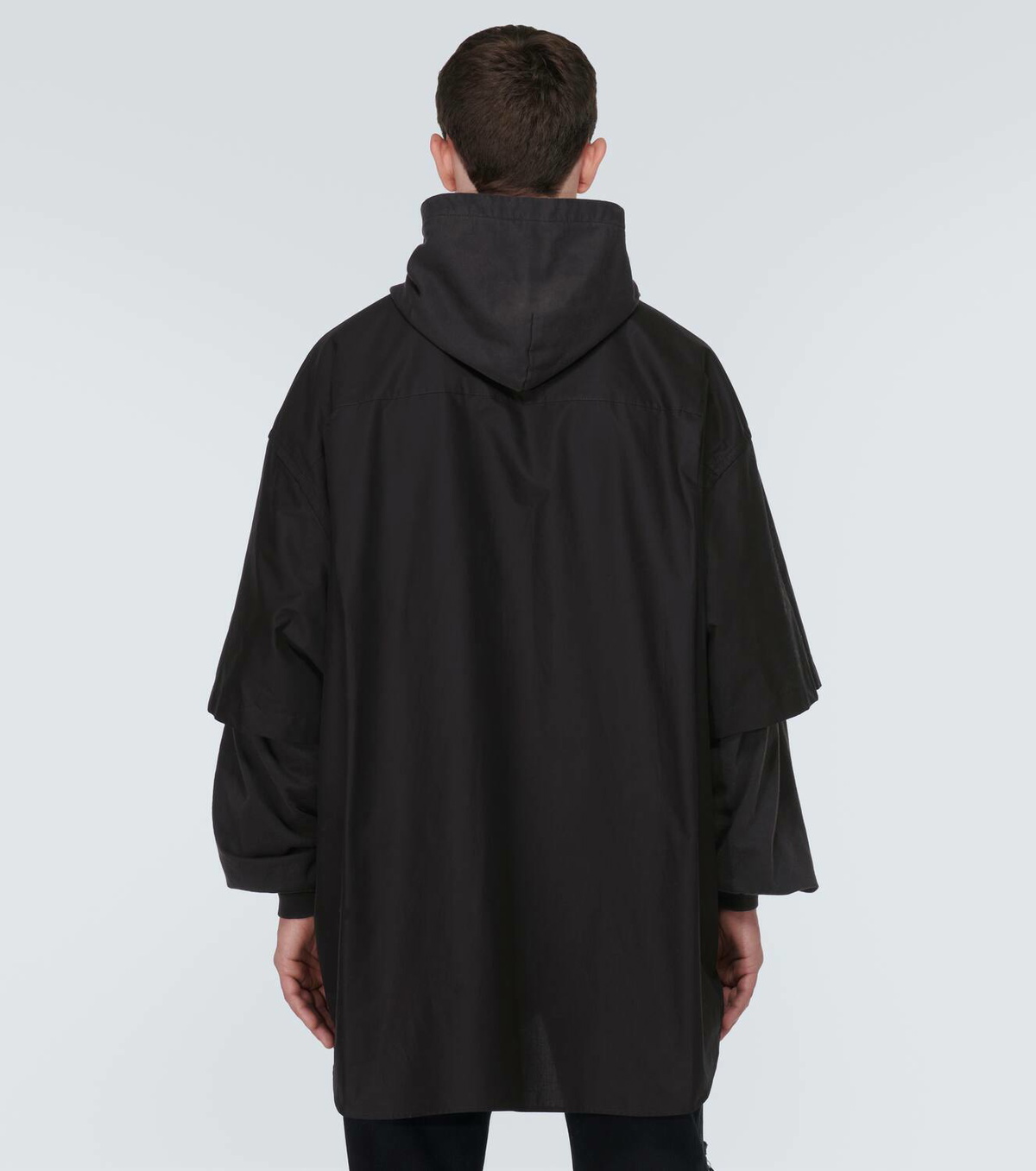 パーカー・フーディ [Balenciaga] Patched cotton poplin and fleece jacket - Black Balenciaga Patched cotton poplin and fleece jacket Balenciaga