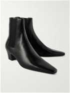 SAINT LAURENT - Rainer Glossed-Leather Chelsea Boots - Black