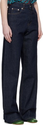 Dries Van Noten Navy Straight Leg Jeans