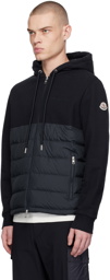 Moncler Navy Embroidered Down Jacket