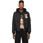 Moschino Black Roman Teddy Bear Bomber Jacket