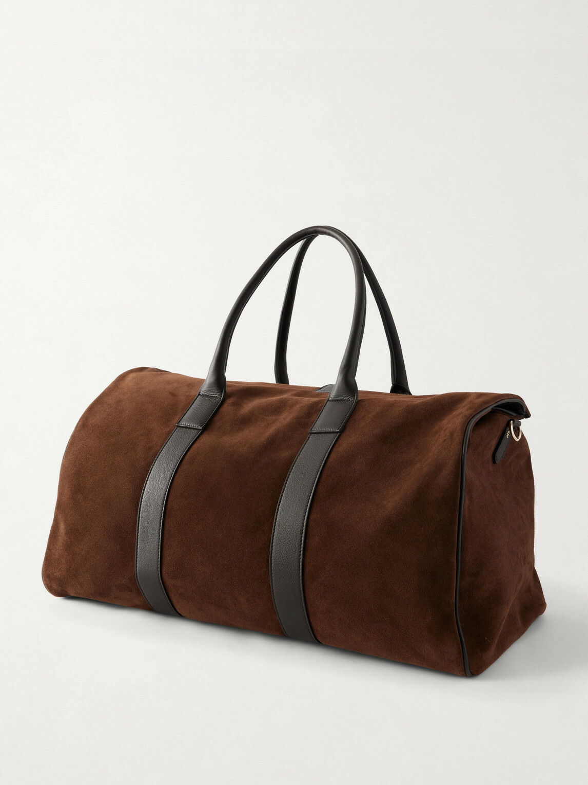 Canali - Leather-Trimmed Suede tote