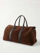 Canali - Leather-Trimmed Suede tote
