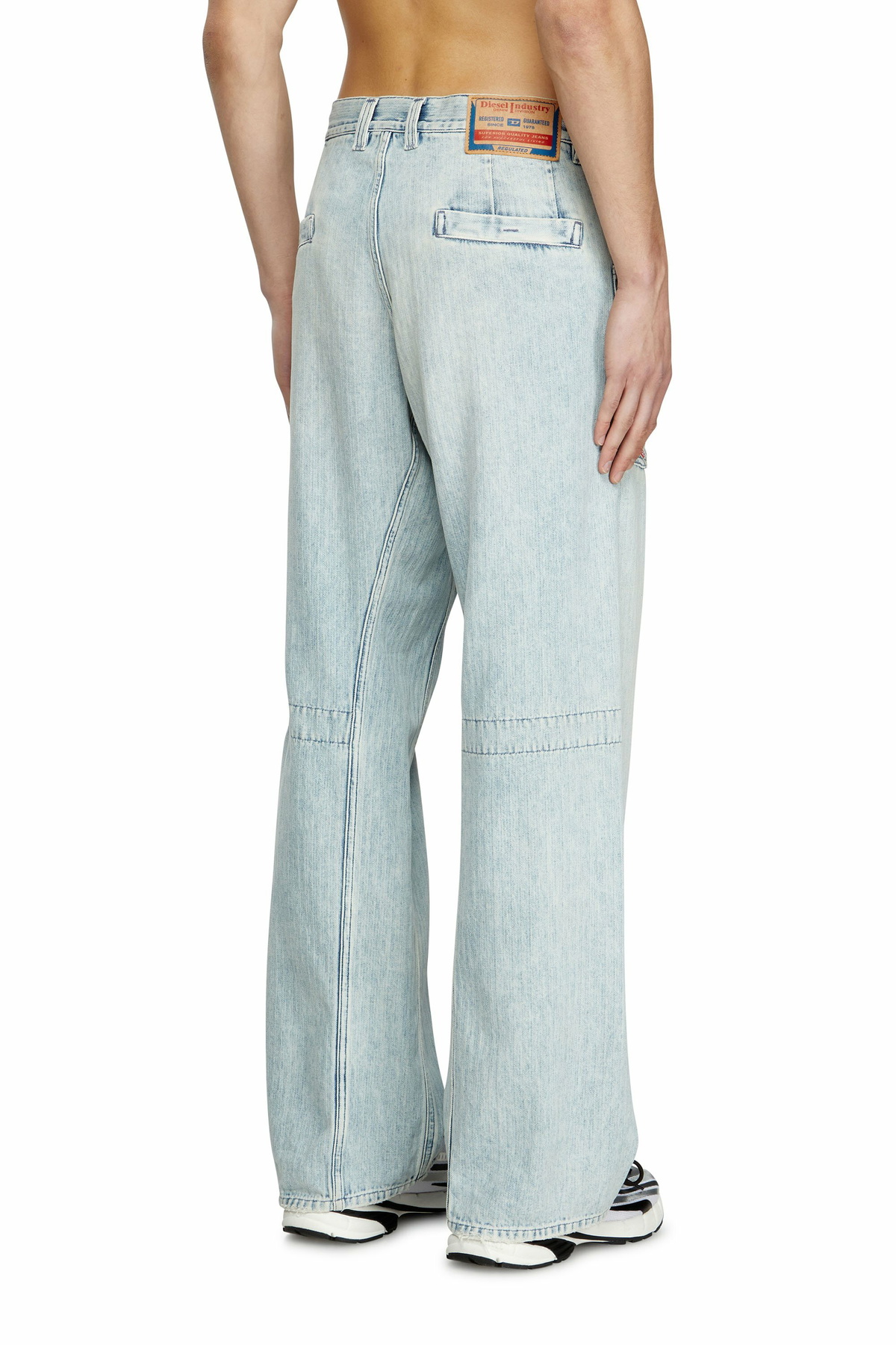 Diesel Blue Cotton Relaxed Fit Jeans